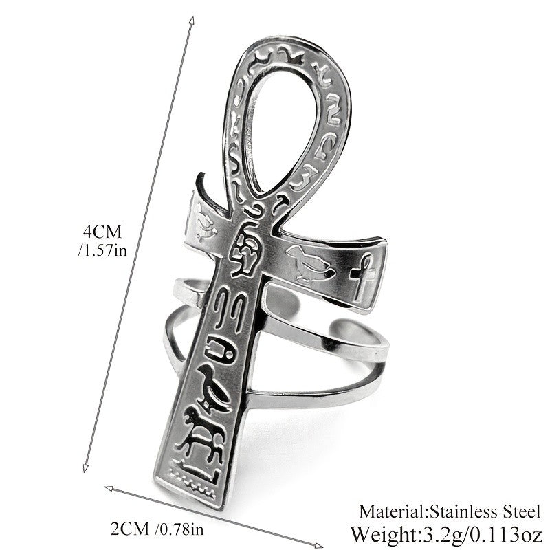 Classy Egyptian Ankh Open Ring