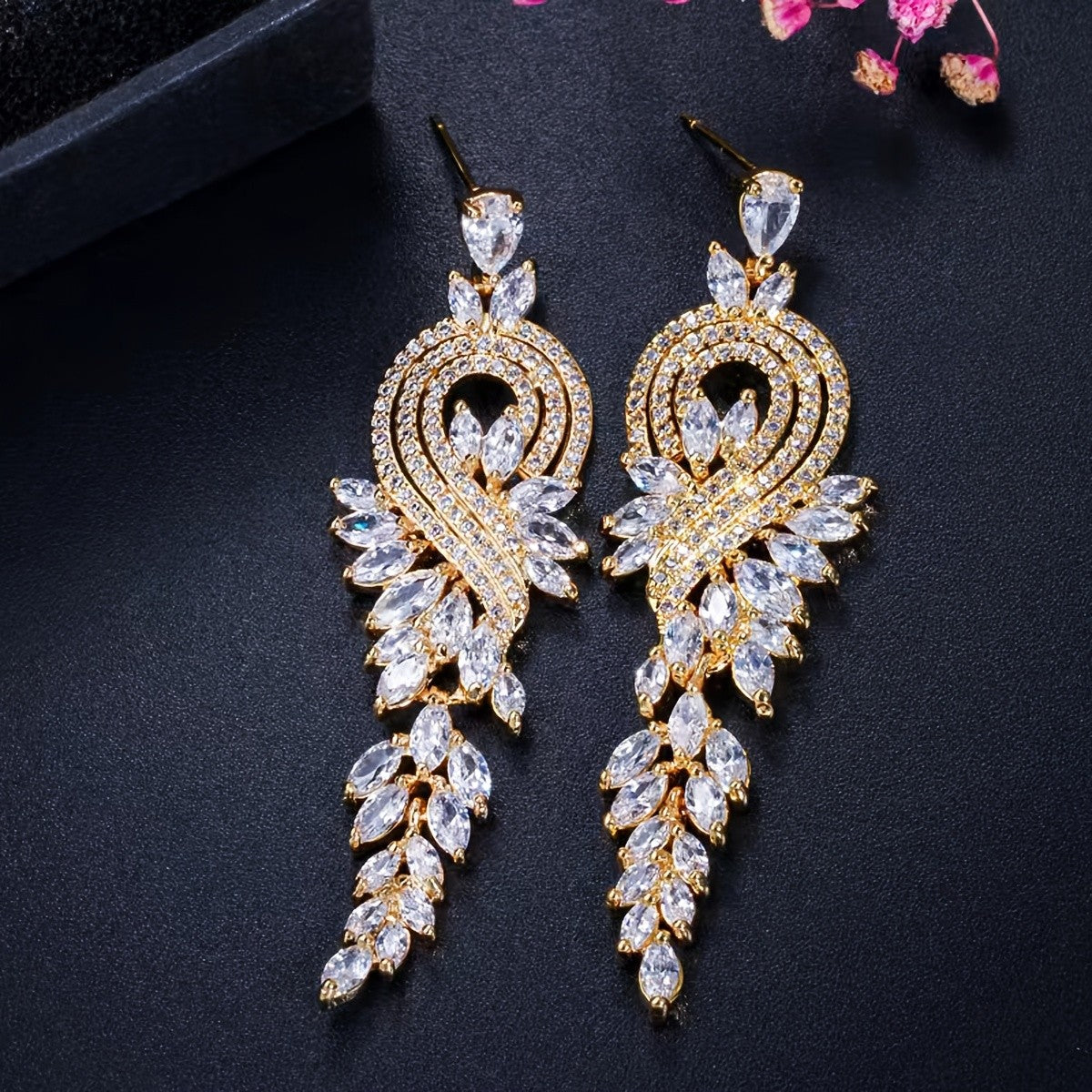 Elegant Multicolor Leaf Drop Earrings