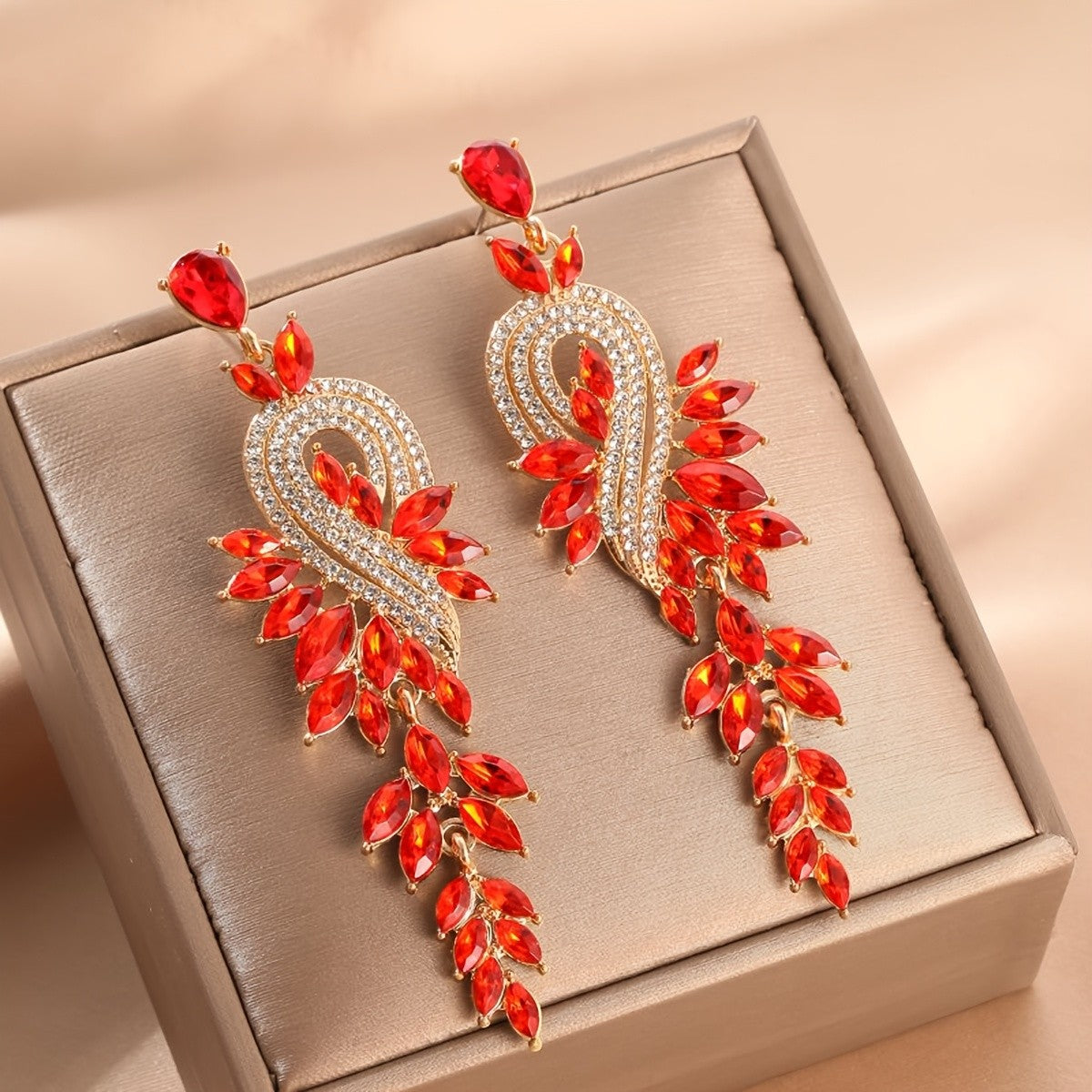 Elegant Multicolor Leaf Drop Earrings