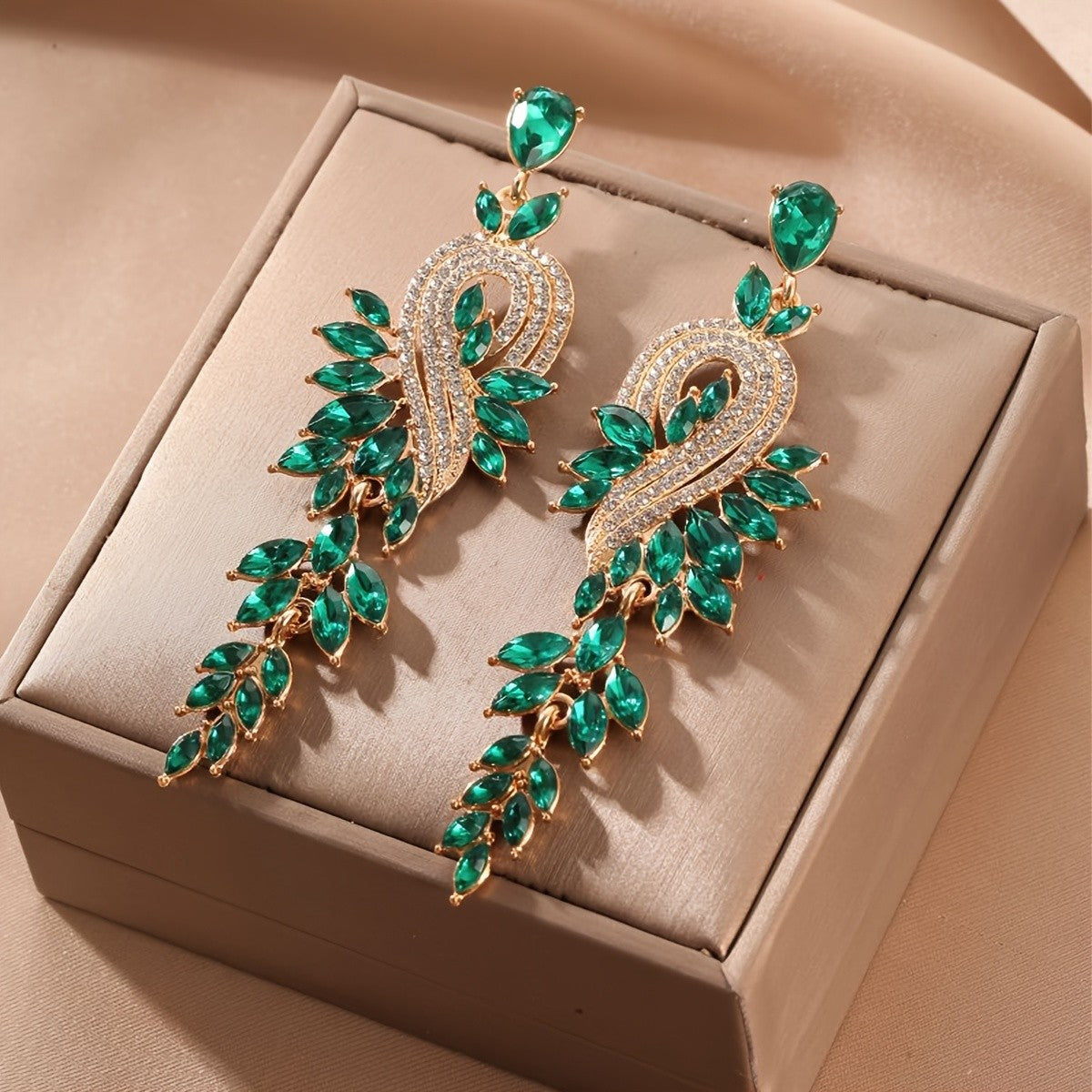 Elegant Multicolor Leaf Drop Earrings