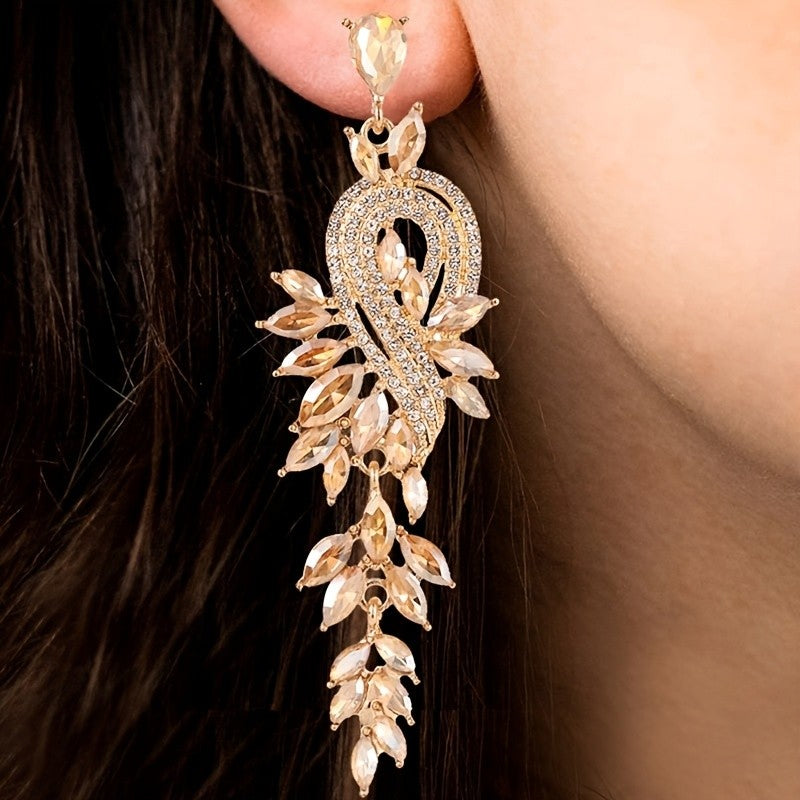 Elegant Multicolor Leaf Drop Earrings