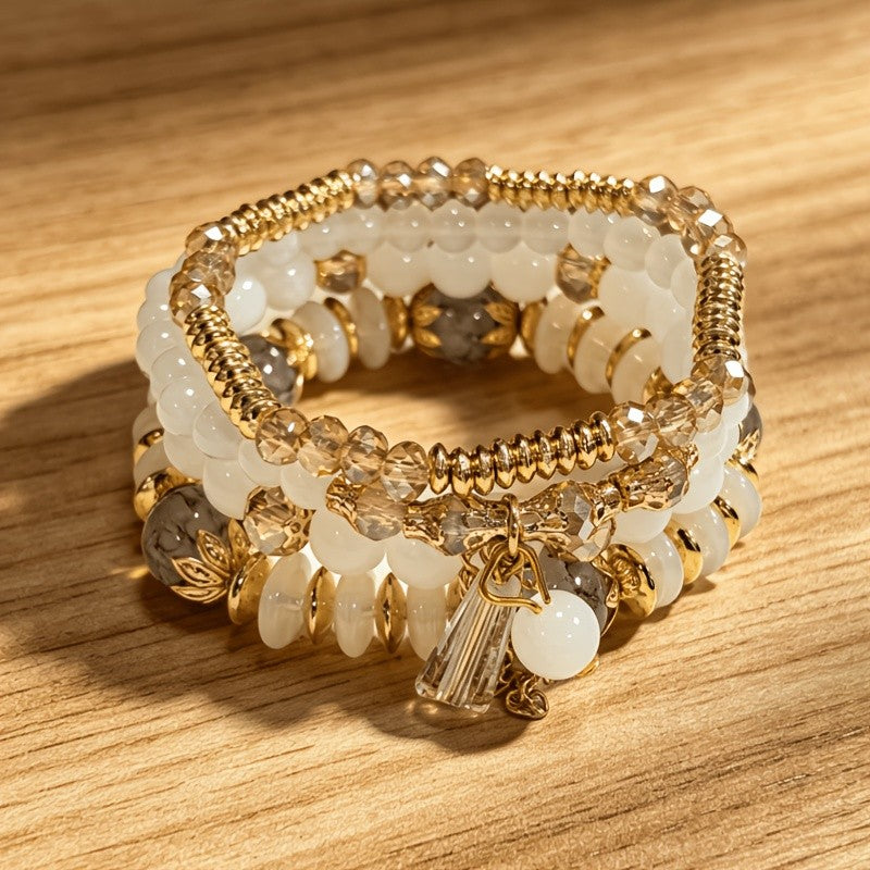 Boho Layered Bead Bracelet Set