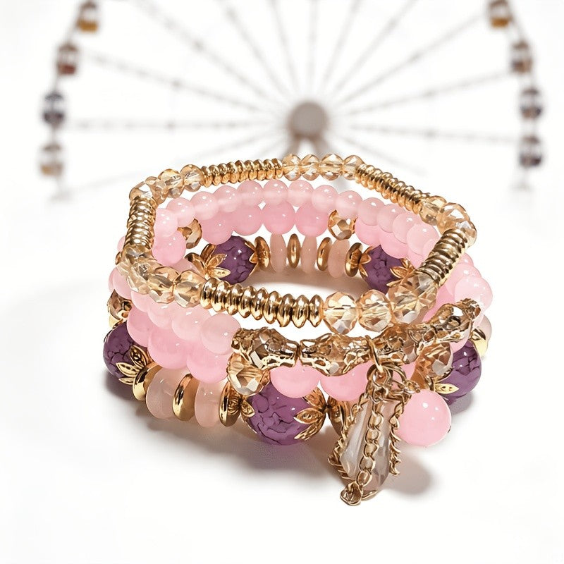 Boho Layered Bead Bracelet Set