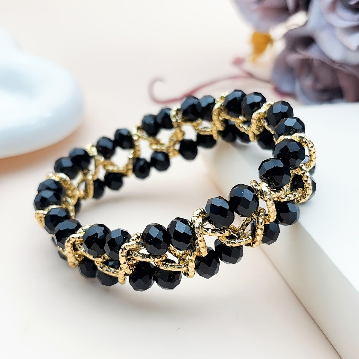 14k Boho Blue Crystal Bracelet