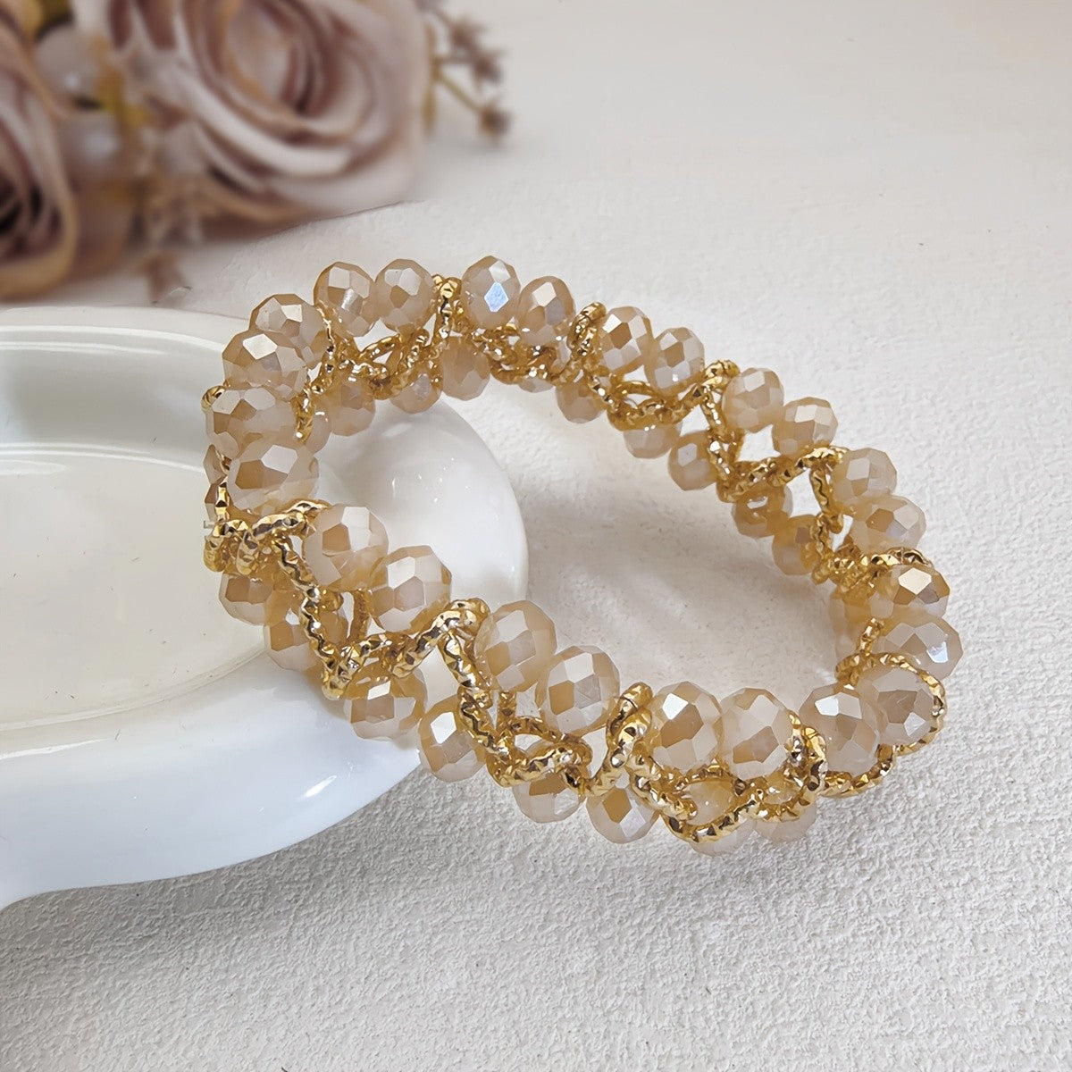 14k Boho Blue Crystal Bracelet