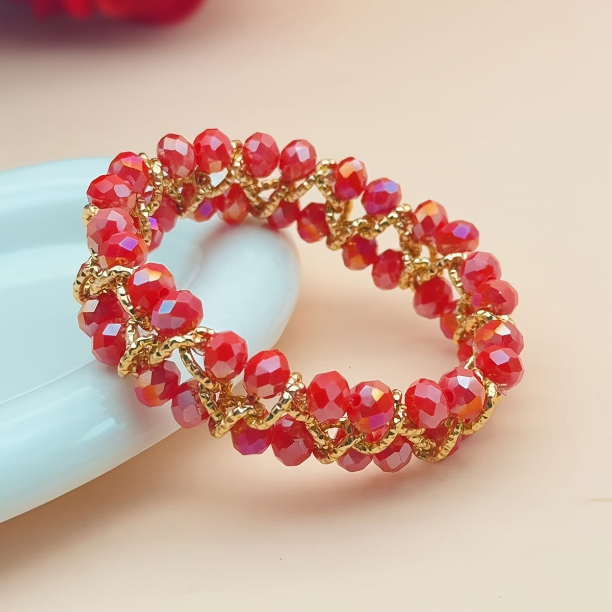 14k Boho Blue Crystal Bracelet