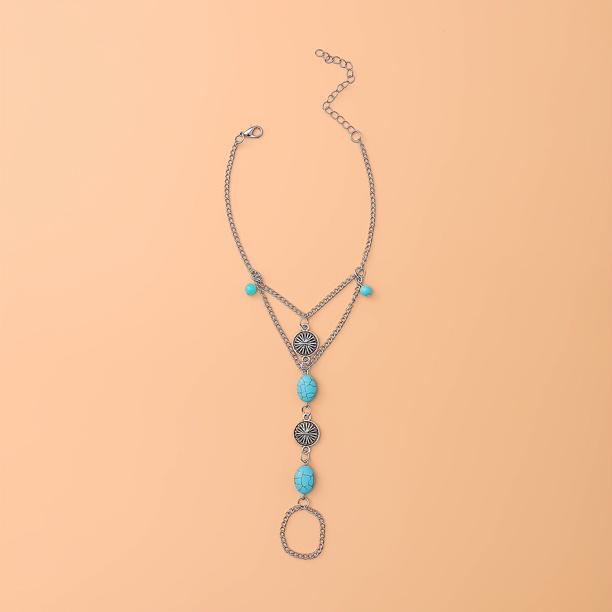 Boho Turquoise Sunburst Anklet