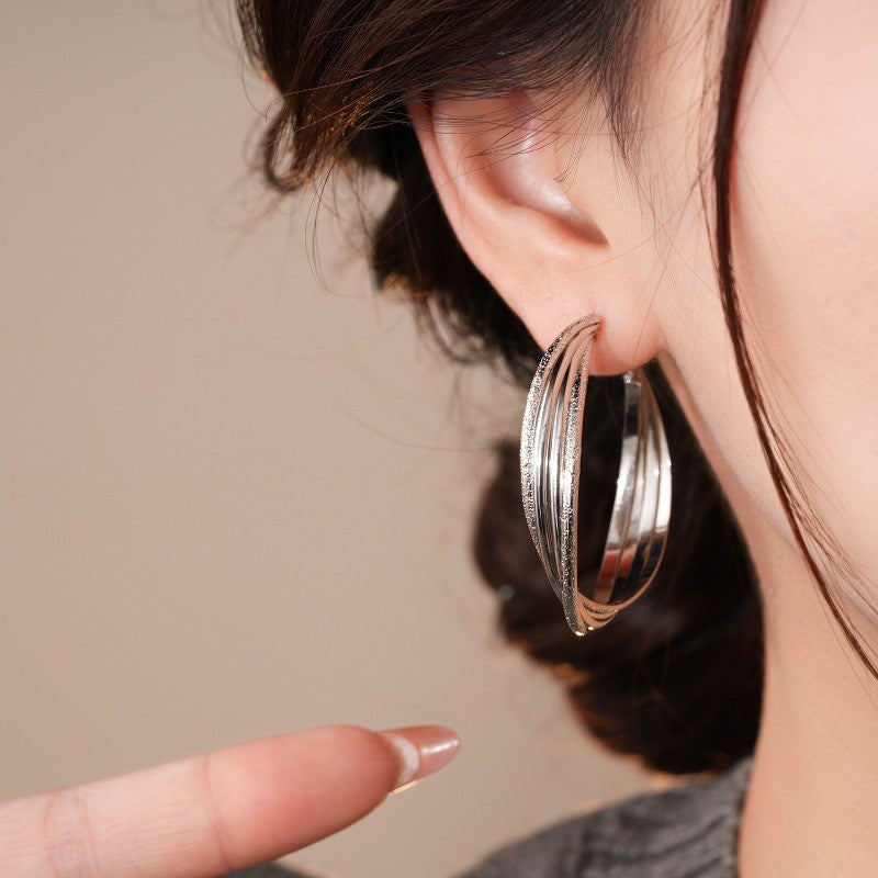 Elegant Textured Layered Hoop Earrings