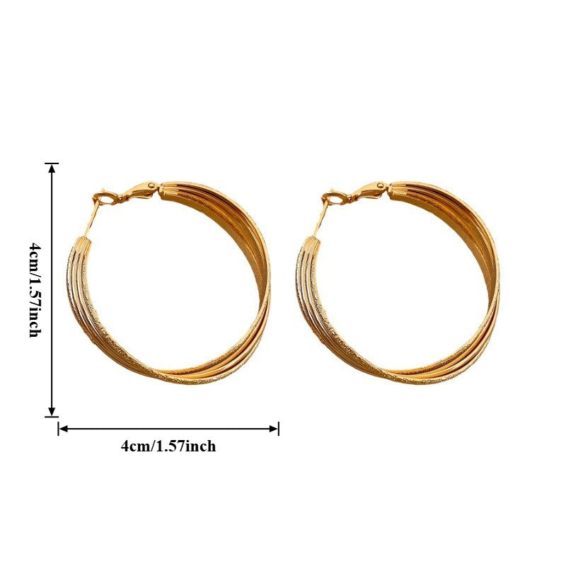 Elegant Textured Layered Hoop Earrings
