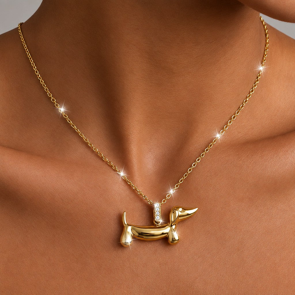 Dainty Dachshund Puppy Necklace