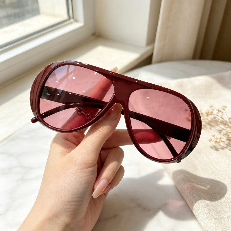 5pc Retro Oversized Pilot Sunglasses Set