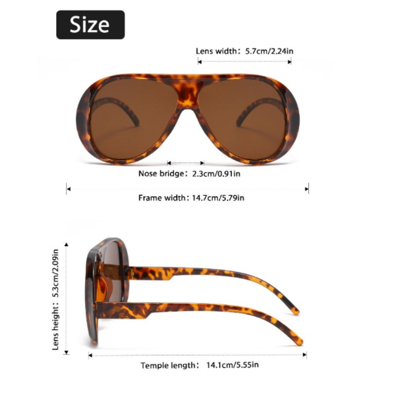 5pc Retro Oversized Pilot Sunglasses Set