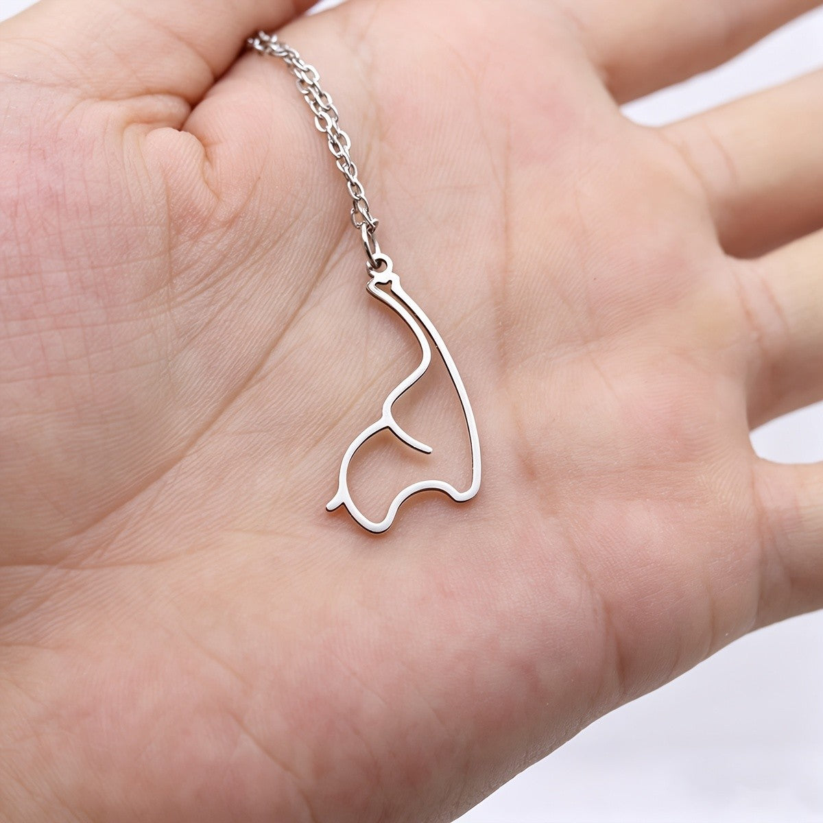 Dainty Giraffe Outline Necklace