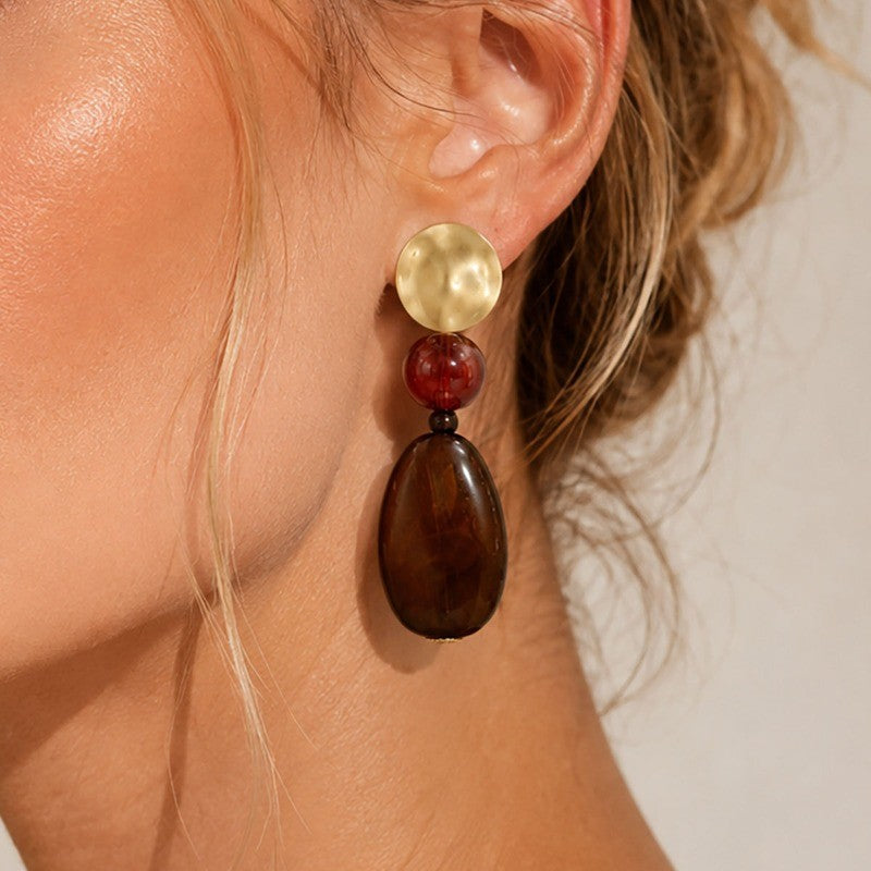 Classy Marbled Resin Drop Earrings