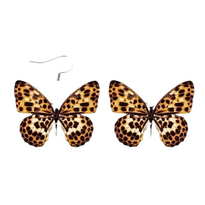 Boho Leopard Print Butterfly Earrings