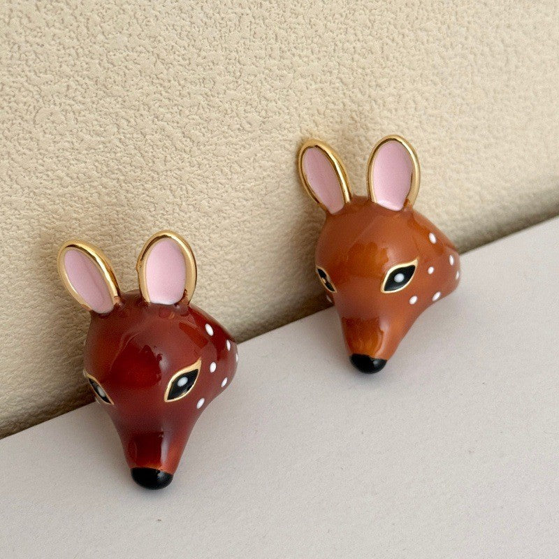 Cute Enamel Fawn Open Ring