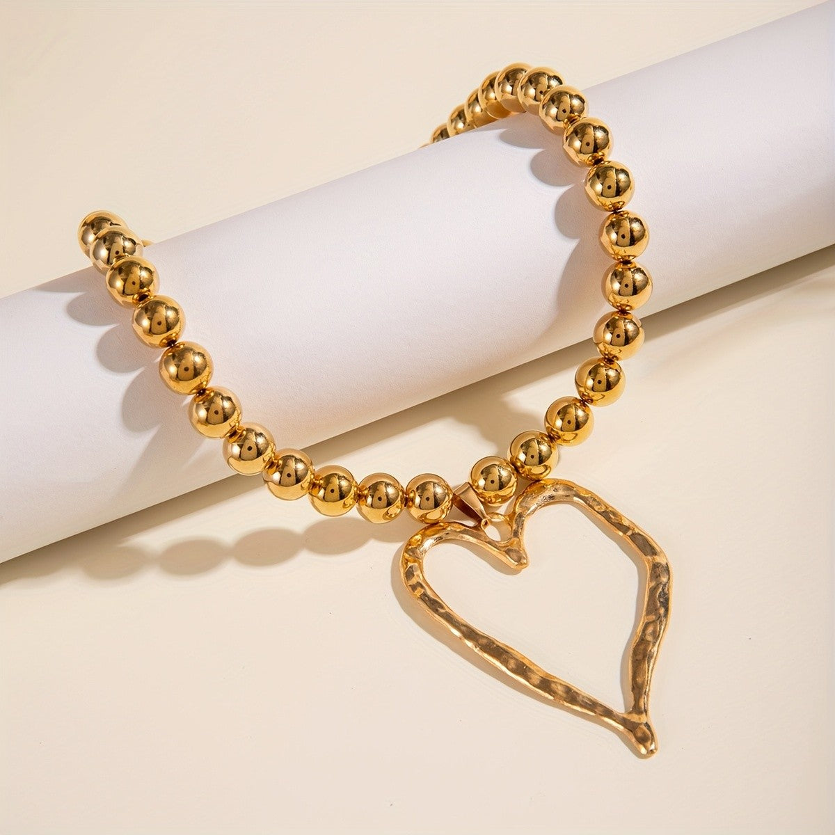 Classy Irregular Heart Bead Necklace