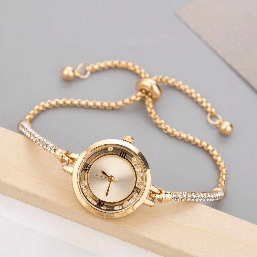 Elegant Adjustable Crystal Dial Watch Bracelet