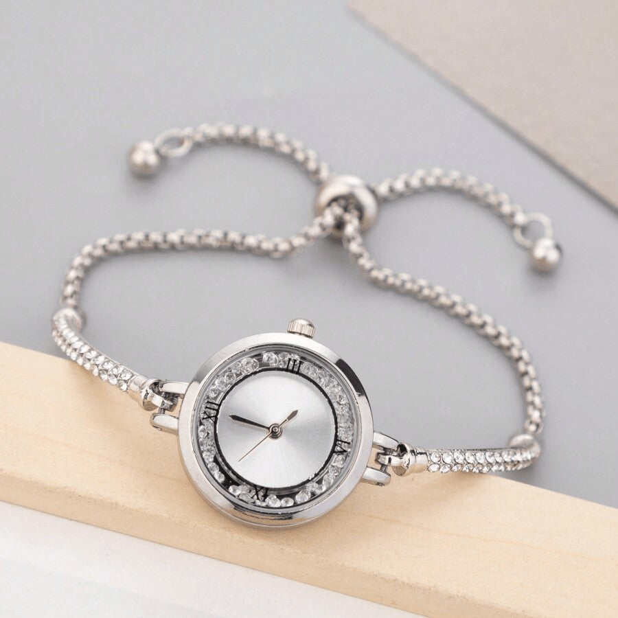 Elegant Adjustable Crystal Dial Watch Bracelet