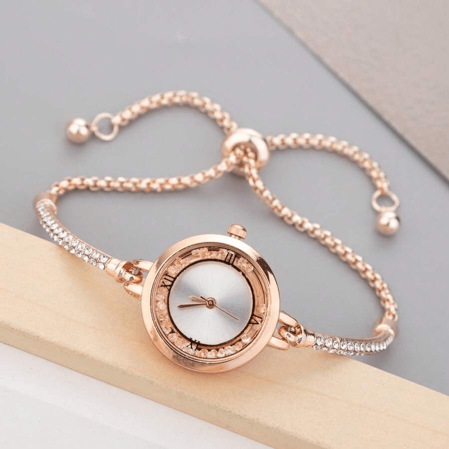 Elegant Adjustable Crystal Dial Watch Bracelet