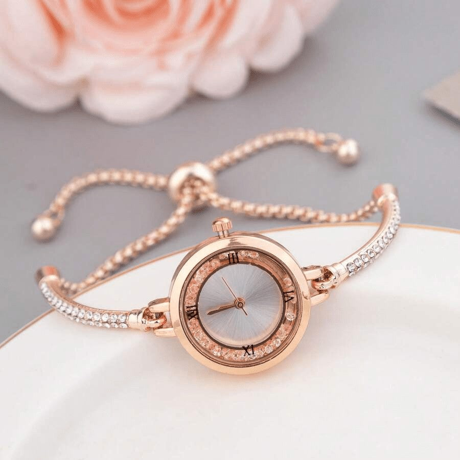 Elegant Adjustable Crystal Dial Watch Bracelet