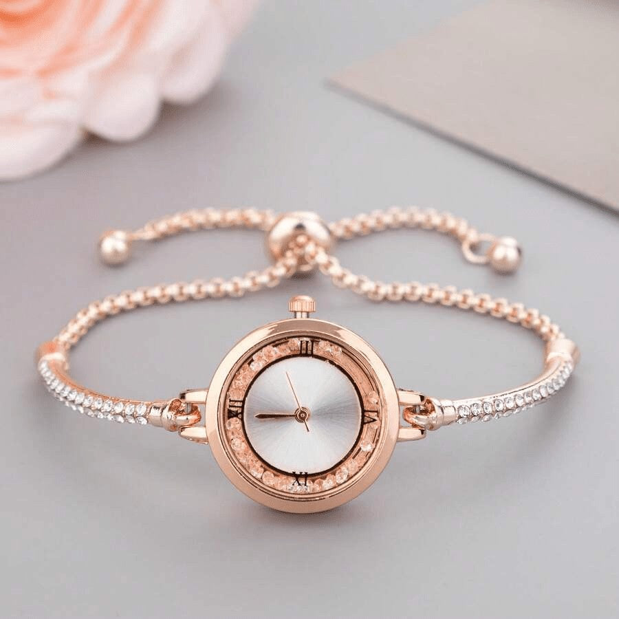 Elegant Adjustable Crystal Dial Watch Bracelet