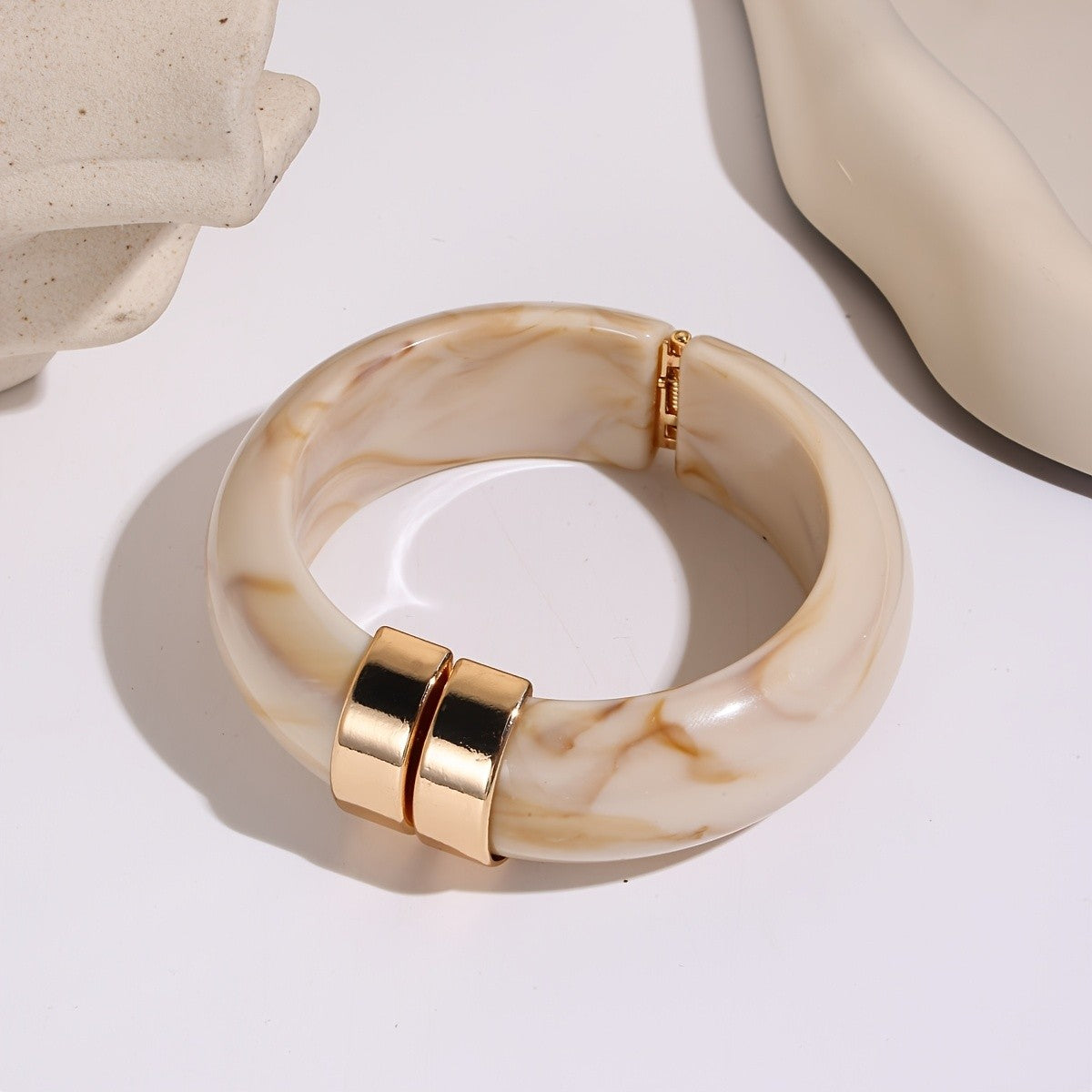 Boho Marbled Resin Cuff Bracelet
