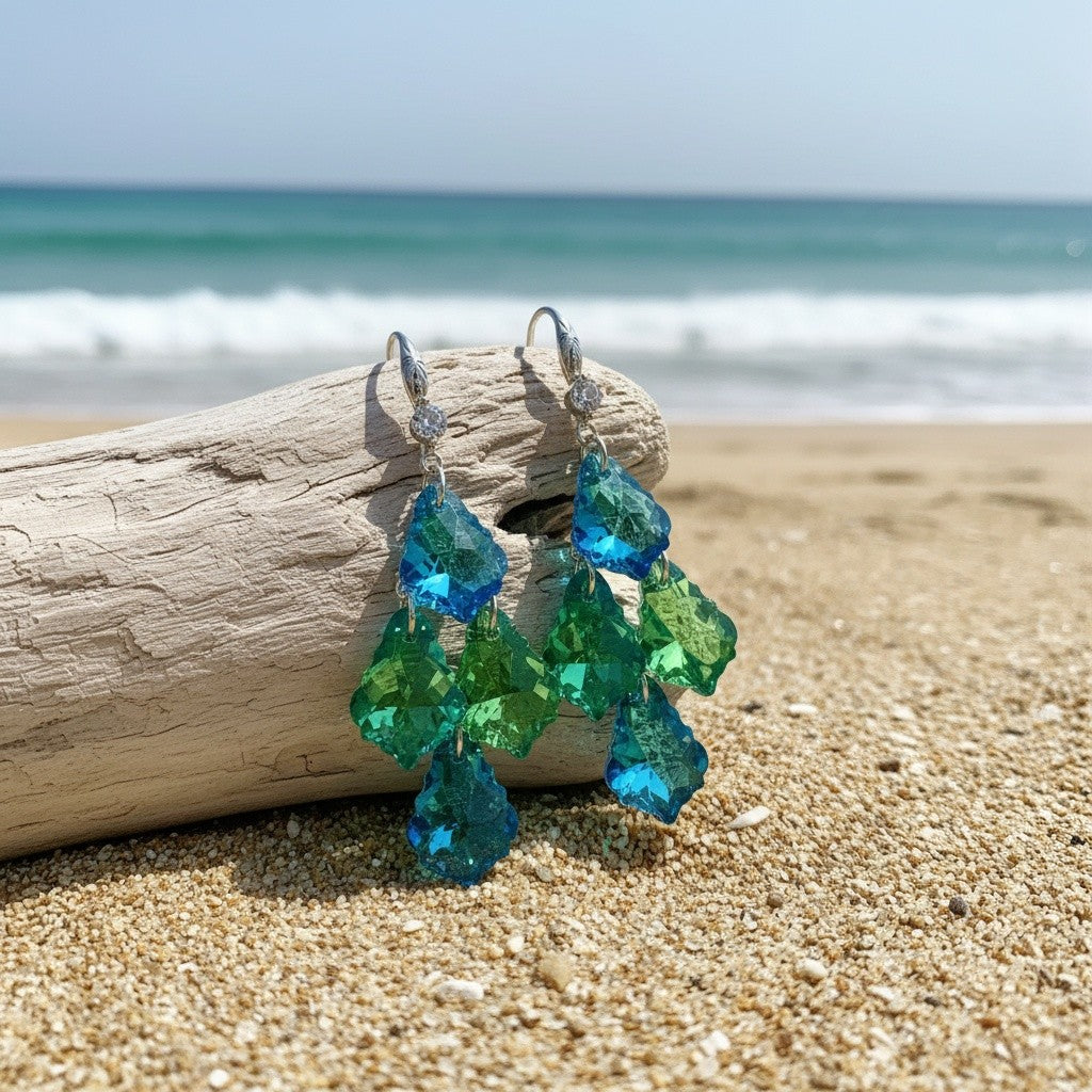 Elegant Royal Blue Crystal Drop Earrings