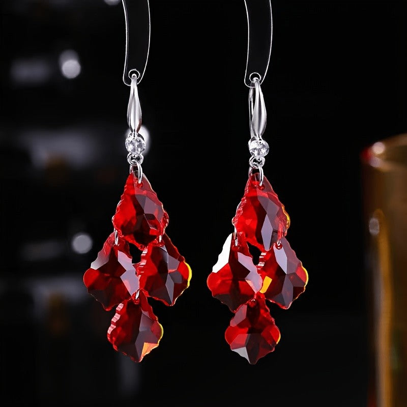Elegant Royal Blue Crystal Drop Earrings