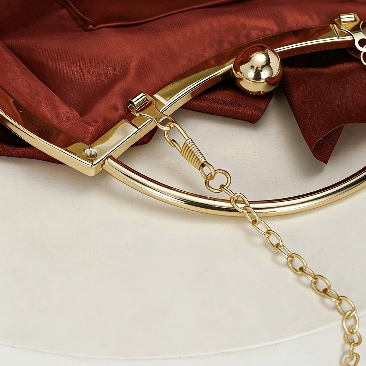Romantic Burgundy Ruffle Flower Clutch