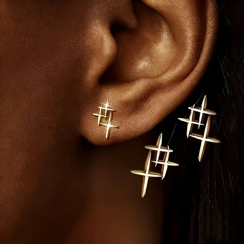 Dainty Starburst Stud Earrings