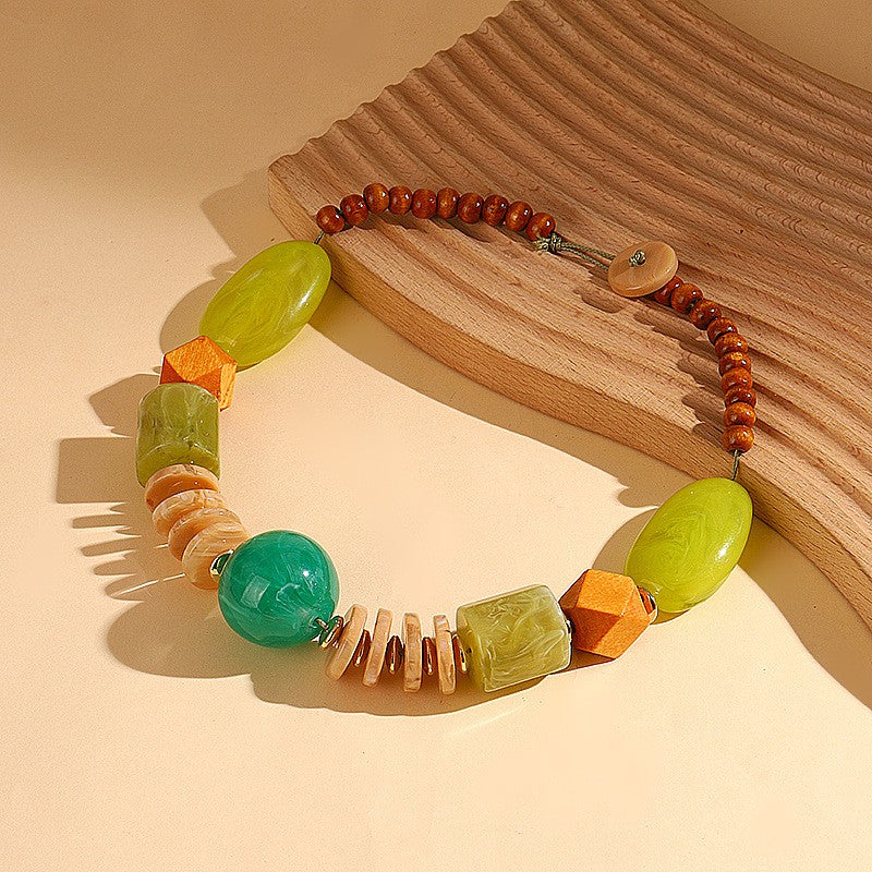Boho Mixed Stone Tassel Necklace