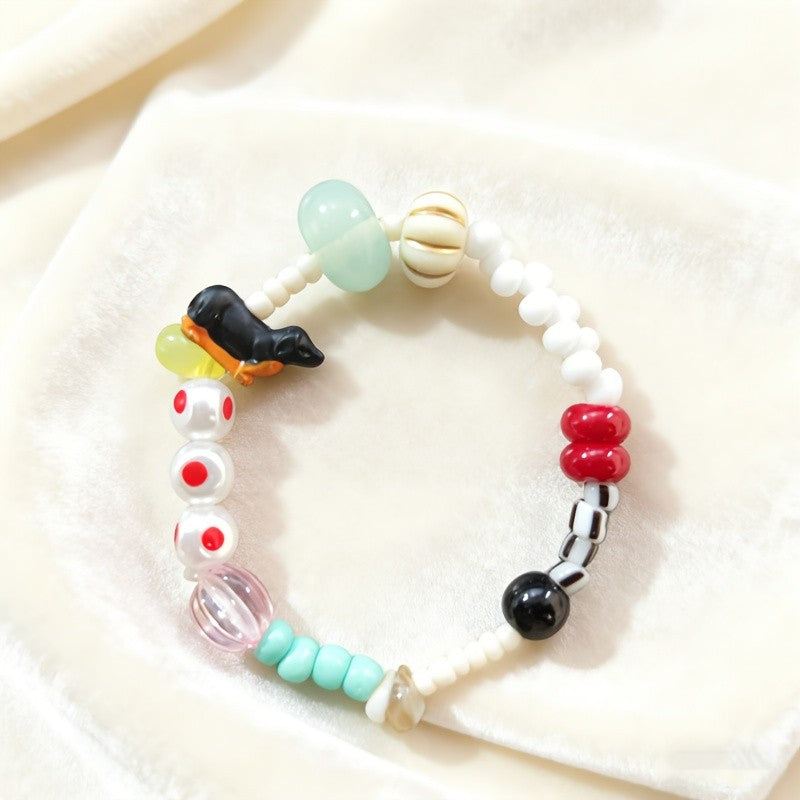 Vintage Dachshund Beaded Bracelet