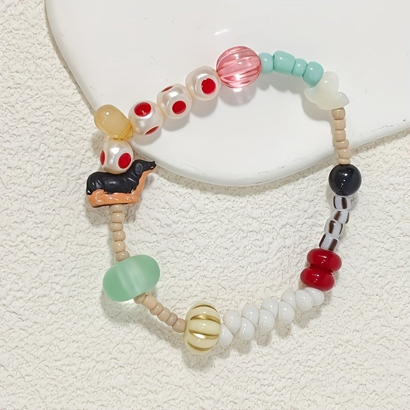 Vintage Dachshund Beaded Bracelet