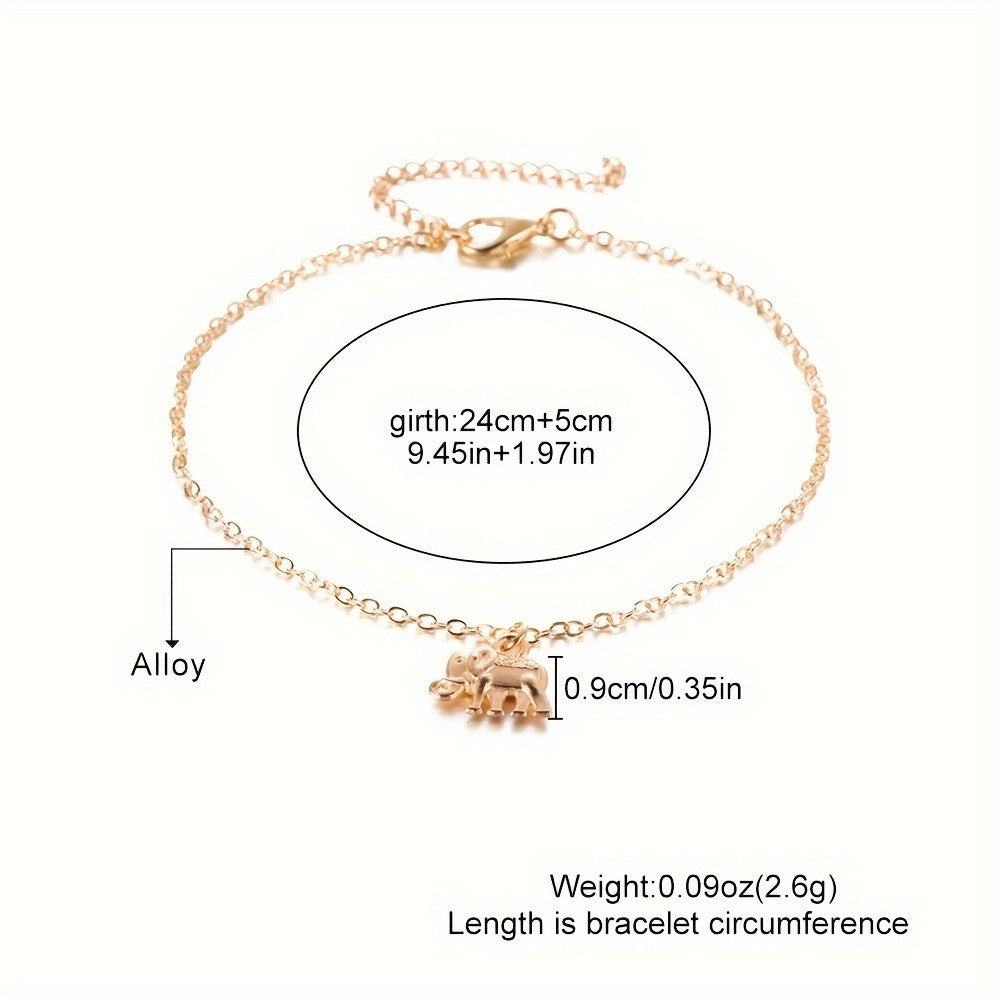 Boho Dainty Elephant Anklet