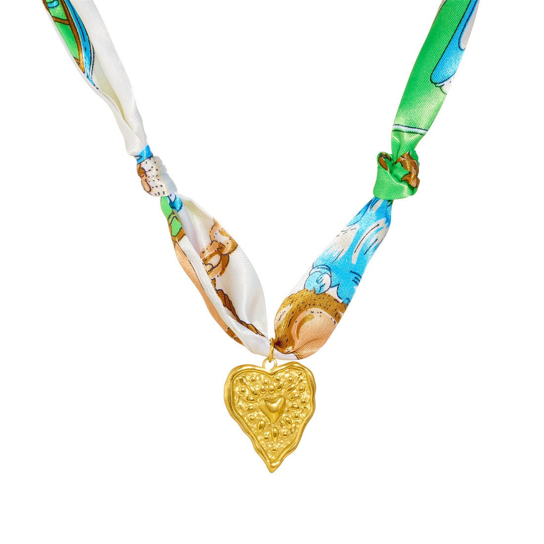 18k Boho Printed Scarf Flower Necklace