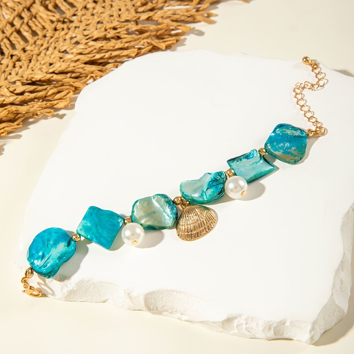 Boho Marbled Resin Shell Bracelet