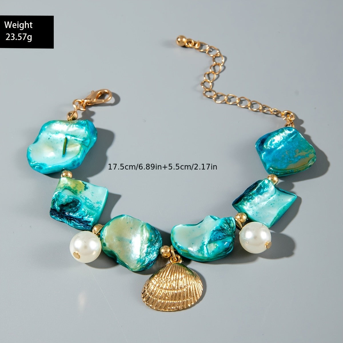Boho Marbled Resin Shell Bracelet