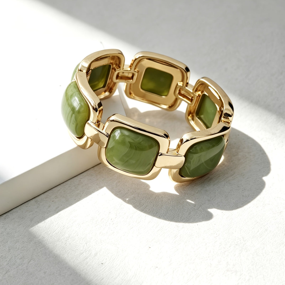 Boho Vintage Resin Link Bracelet