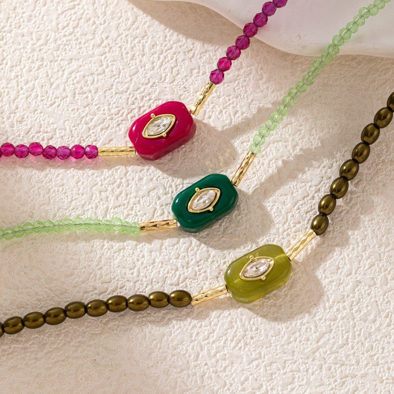 Boho Retro Resin Bead Necklace