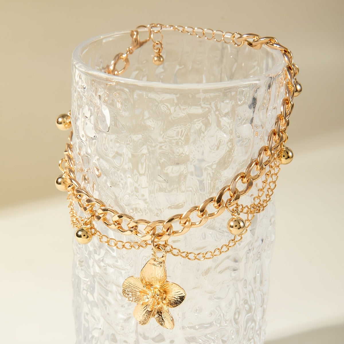 Elegant Floral Bell Chain Anklet