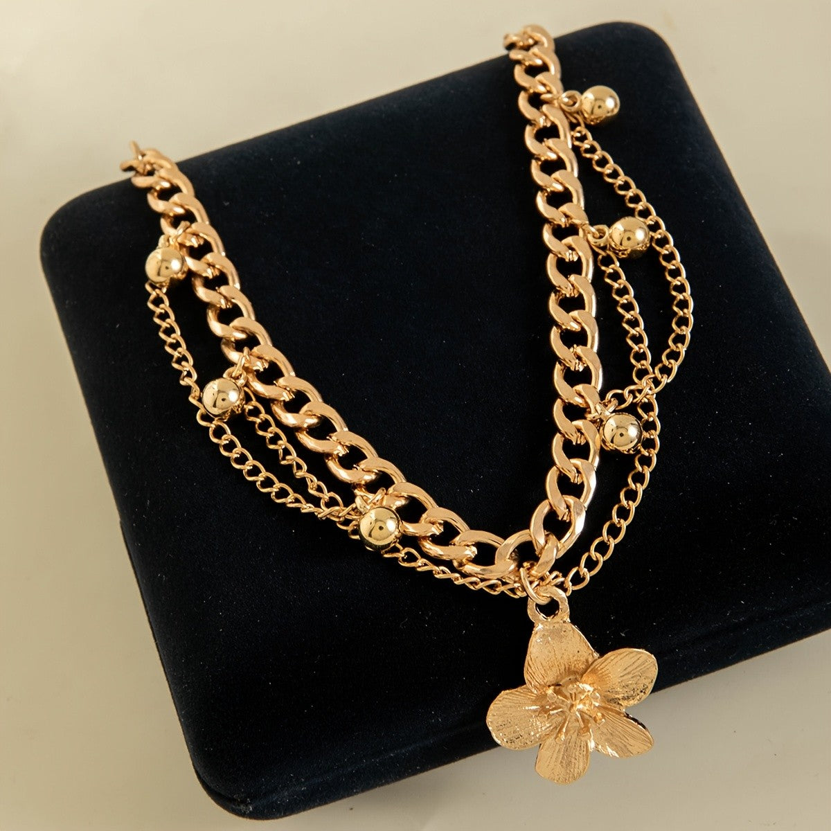 Elegant Floral Bell Chain Anklet