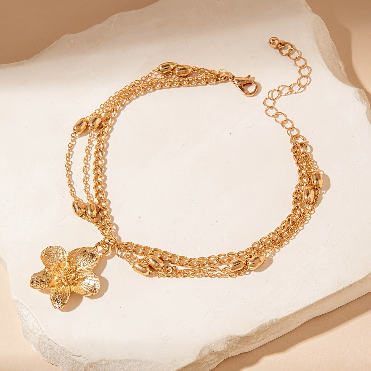 Elegant Floral Bell Chain Anklet