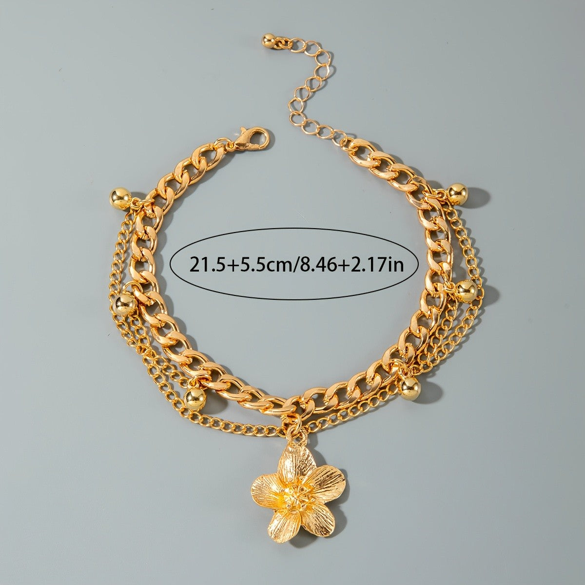 Elegant Floral Bell Chain Anklet