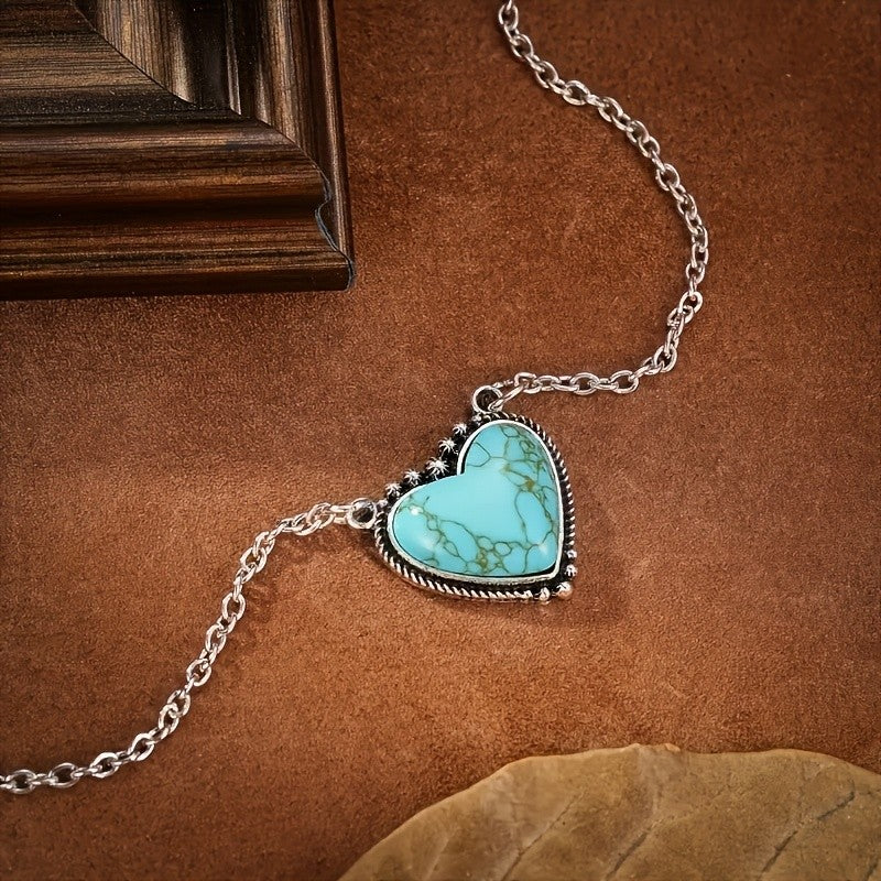 Vintage Turquoise Heart Necklace