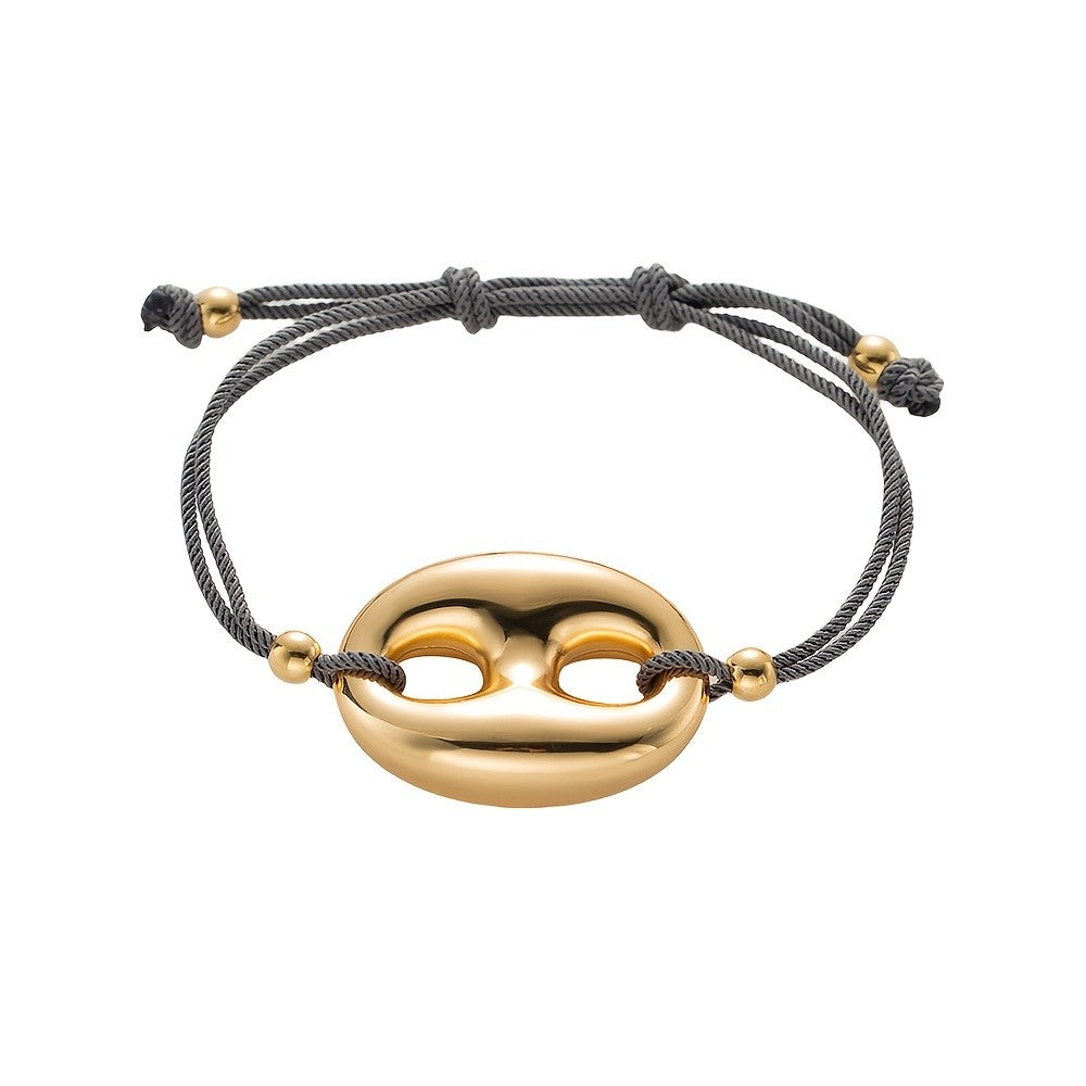 Adjustable Woven Double Ring Bracelet