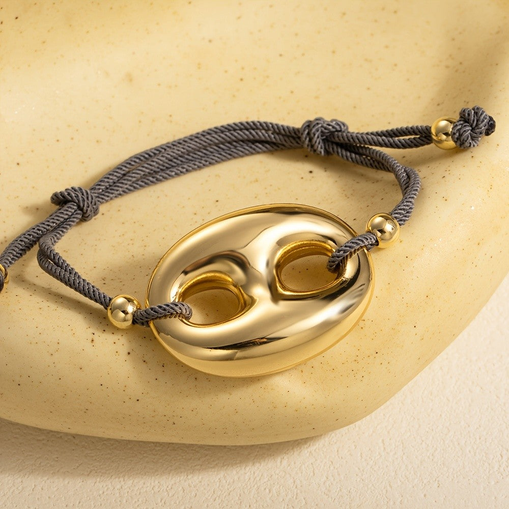 Adjustable Woven Double Ring Bracelet