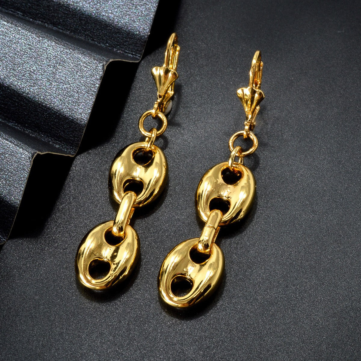18k Classy Mariner Link Drop Earrings