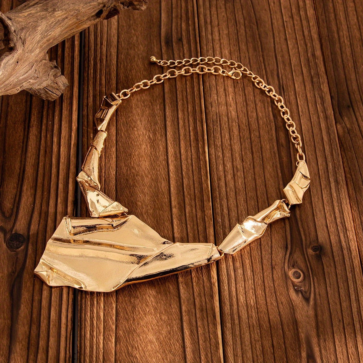 Statement Twisted Metal Collar Necklace
