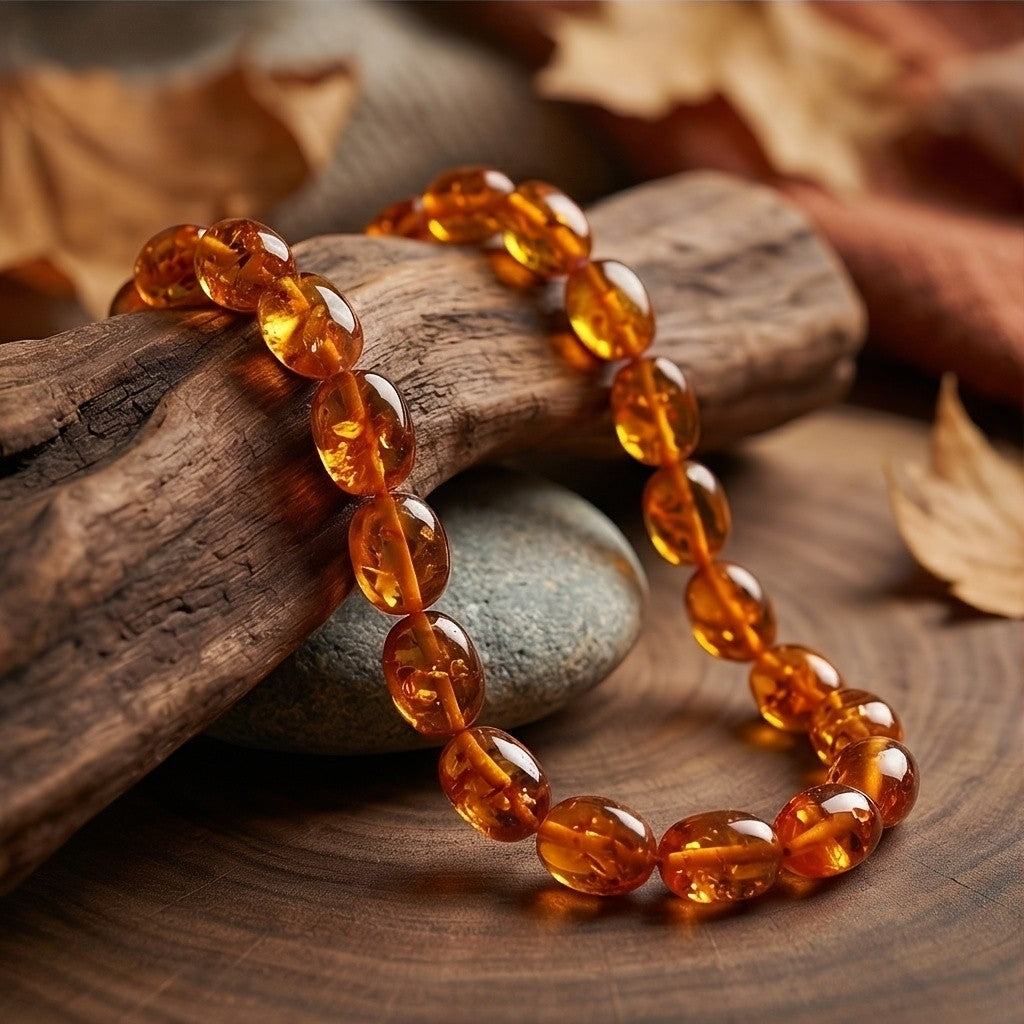 Vintage Amber Bead Necklace
